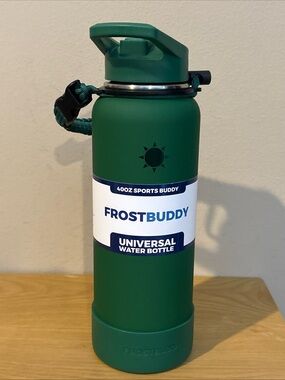 FROSTBUDDY Universal 40 Ounce Sports Buddy Green Stainless Waterbottle NEW